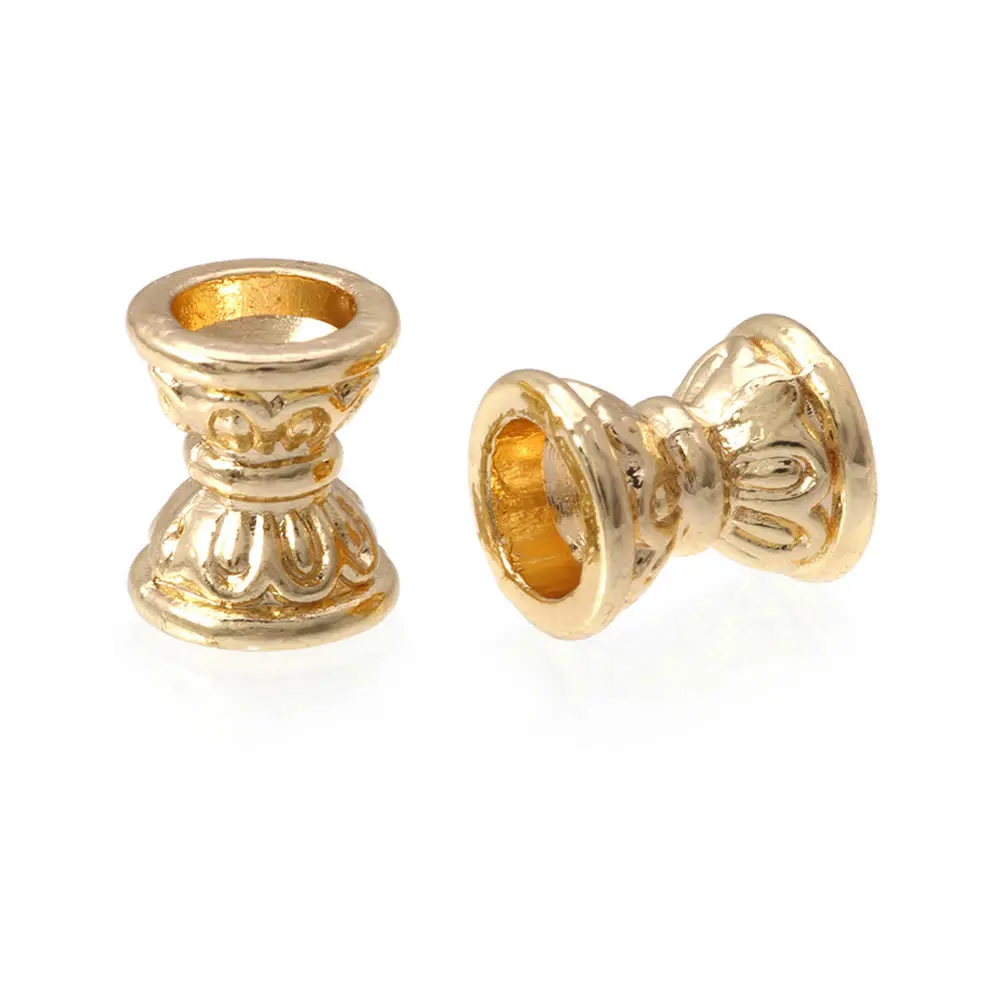 18K Gold Color Brass Double Side Beads Caps Tassel Caps Diy Jewelry Bracelets Making Supplies Accessories for Women