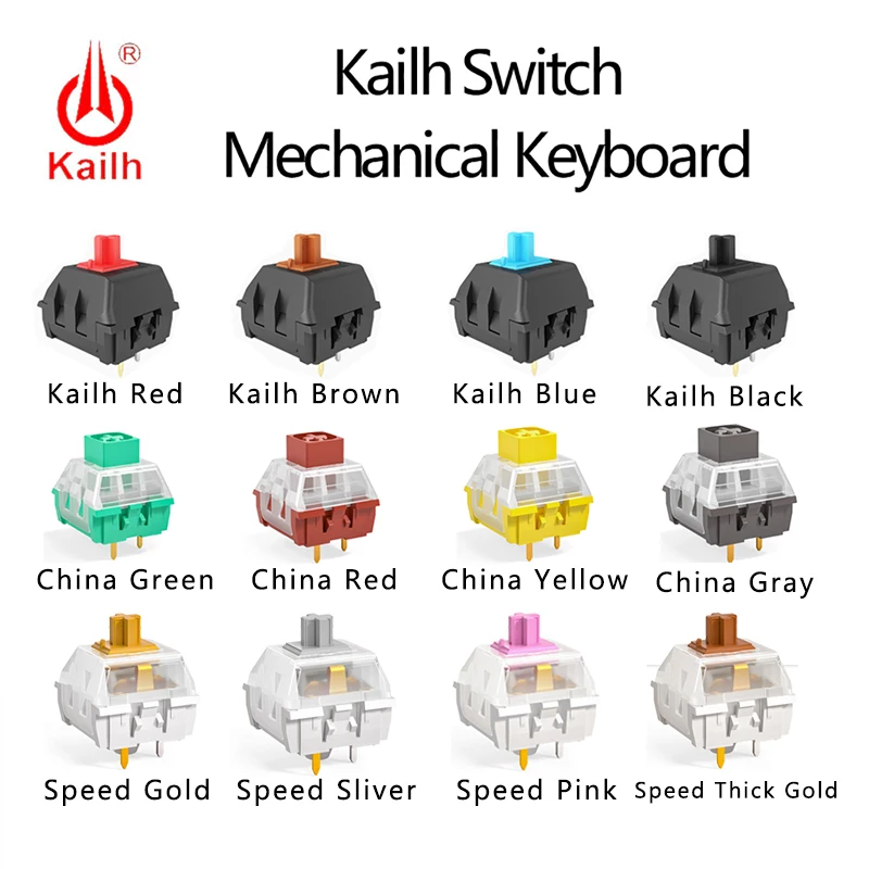 Kailh Switch Speed Gold Sliver Copper Pink Box Chinese Style Red Green Yellow Black Brown Blue Switches for Mechanical Keyboard