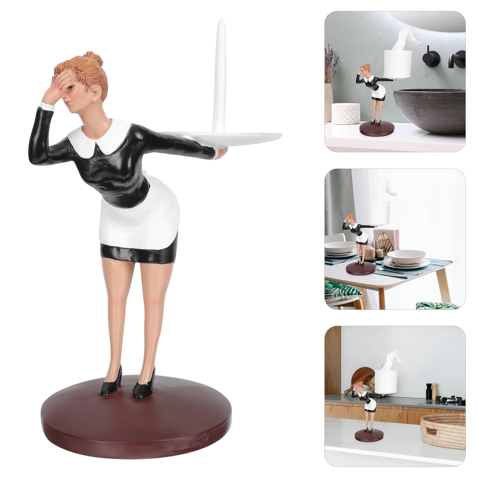 

Подставка для рулонной бумаги из смолы, винтажный стиль, подставка для салфеток, гладкие линии, практичный подарок, держатель для хранения для дома, кухни, отеля