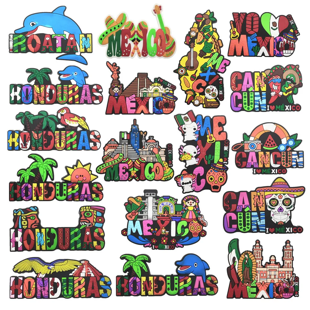 أمريكا الشمالية هندوراس المكسيك Cancun Roatan المطاط مغناطيس الثلاجة السياحة تذكارية الثلاجة المغناطيسي