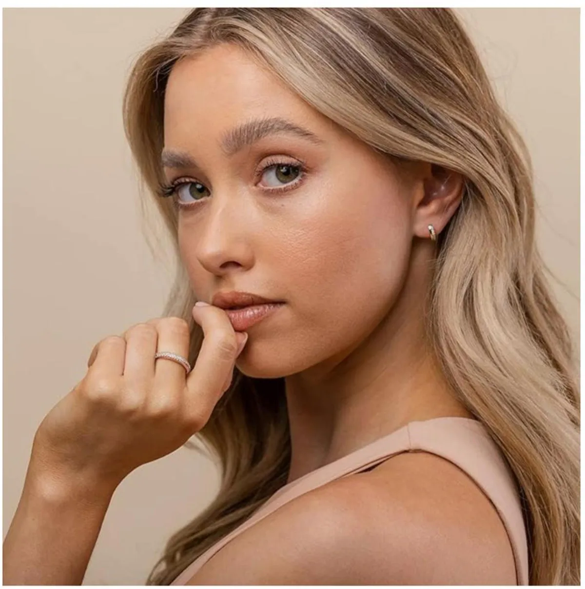 Bague de fiançailles en argent 925 plaqué or 14 carats pour femmes, ensemble de chaînes de diamant à 7 rangées de large, Moissanite, alliance complète d'éternité