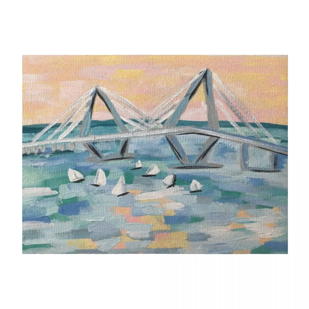 

Ravenel Bridge Charleston SC Abstract Throw Blanket Weighted Bed linens Tourist Blankets