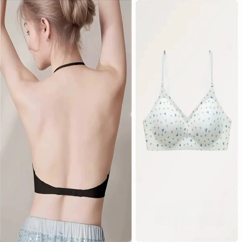Sujetador Sin Costuras Push Up Sin Aros Para Mujer, Realce de Espalda, Tirantes Finos, Transpirable, Ajustado, Adelgazante, Cómodo