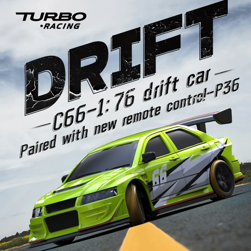 Voiture RC de course Turbo 1:76 C66 Drift avec Radio gyroscopique, jouets télécommandés entièrement proportionnels, jouets de bureau RTR pour enfants et adultes