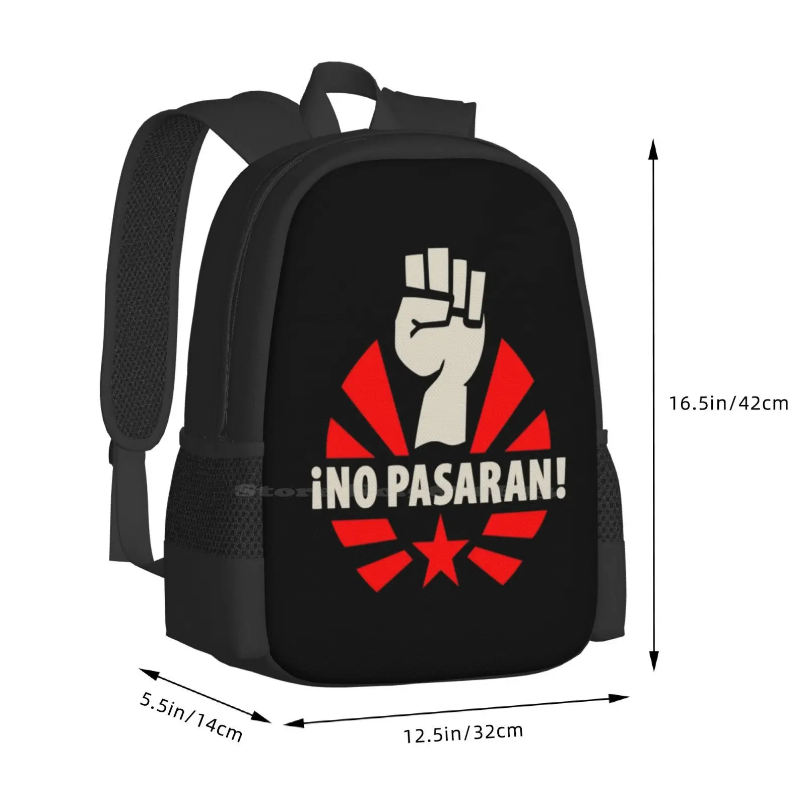 Revolucionário Raised Fist e Red Star Backpack, Bolsas de moda, No Pasar Fist, Venda quente