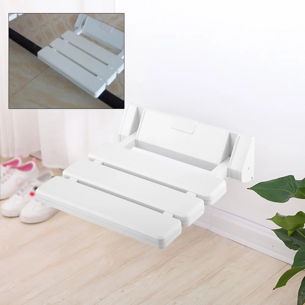 Max 130kg Foldable Shower Seat Wall Mounted for Bathroom