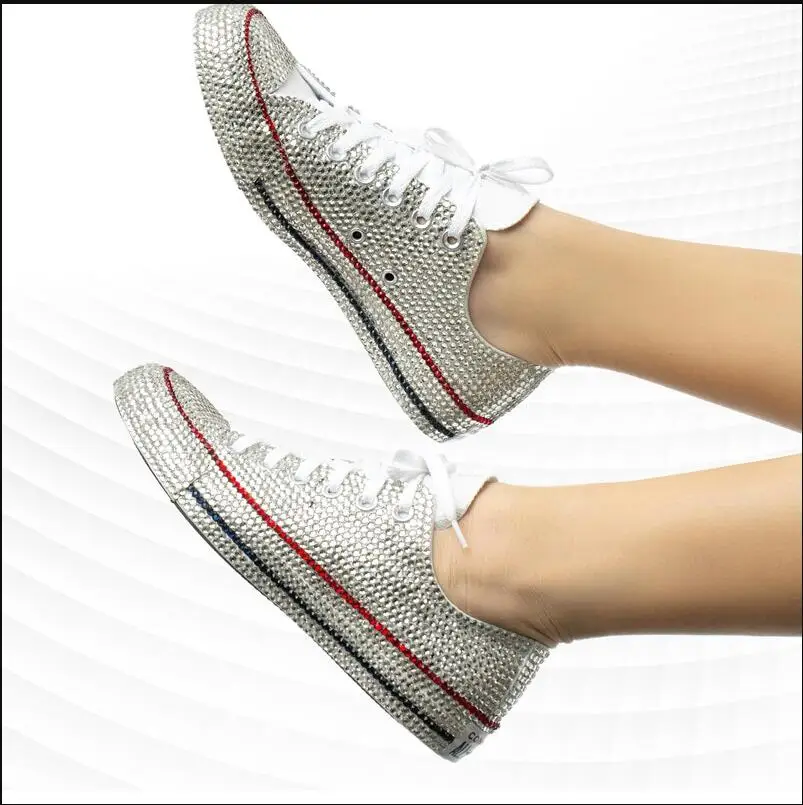 Custom rhinestone all-pack all-match comprehensive sports leisure training walking shoes large size 35-46