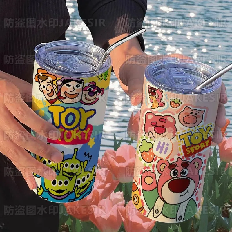 Toy Story Buzz Lightyear Cartoon Animation Creative Stainless Steel Insulated Cup Kawaii Fashion High-Looking Portable Straw Cup