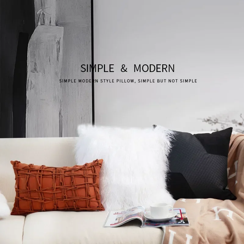 Orange Cushion Cover Decoration for Living Room Sofa Pillowcase Decorative High Quality Plush Pillow Cover 45x45 Home Decor