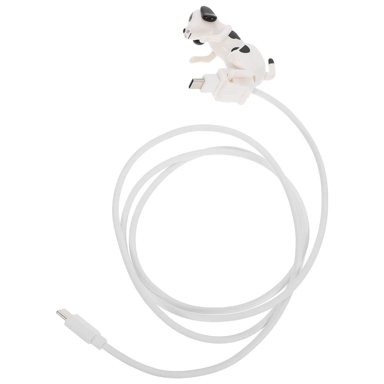 Funny Dog USB C Data Cable Movable Spotted Dog Cover 30W Fast Charging Cord for Phone Charger Data Transfer Home Office Devices