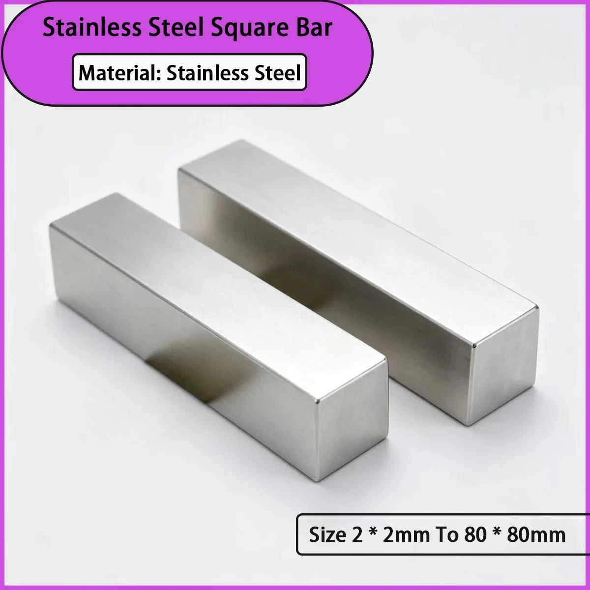 Stainless Steel Square Bars with Dimensions of 2 * 2mm to 80 * 80mm Are Used for Mechanical Parts, Building Decoration, Etc
