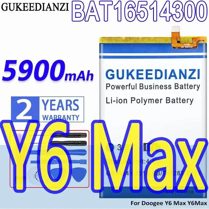 

Long Lasting For Doogee Y6 Max BAT16514300 5900Mah Premium Replacement Mobile Phone Battery
