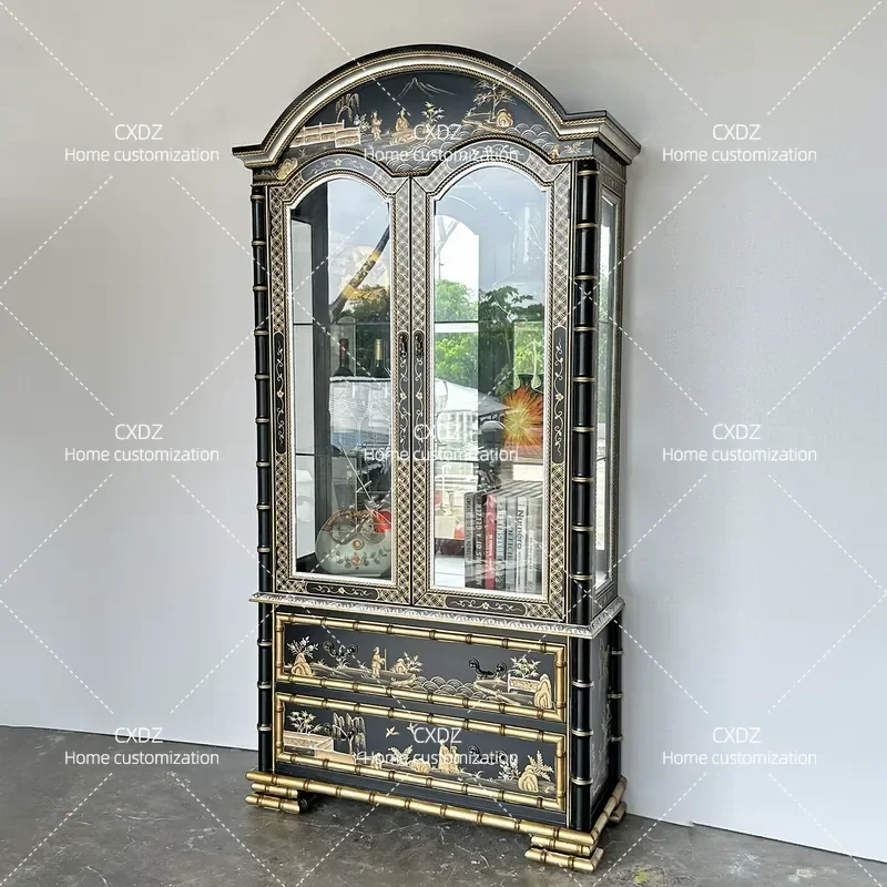 Wine Cabinet Living Room Wall Mounted Entrance Display Cabinet Household Corridor Storage Sideboard 0636