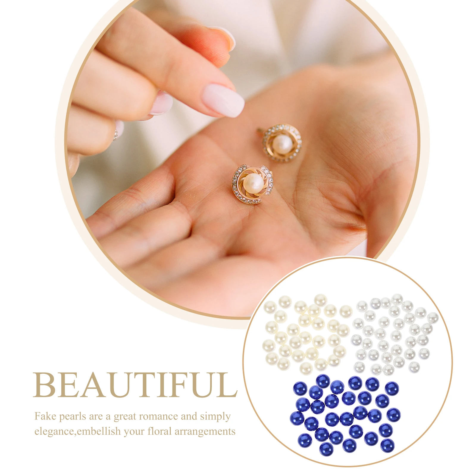

200pcs Floating No Holes Faux Pearls Vase Filler Beads For Centerpiece Wedding Party Decoration Craft Diy Vase Decor Pearl