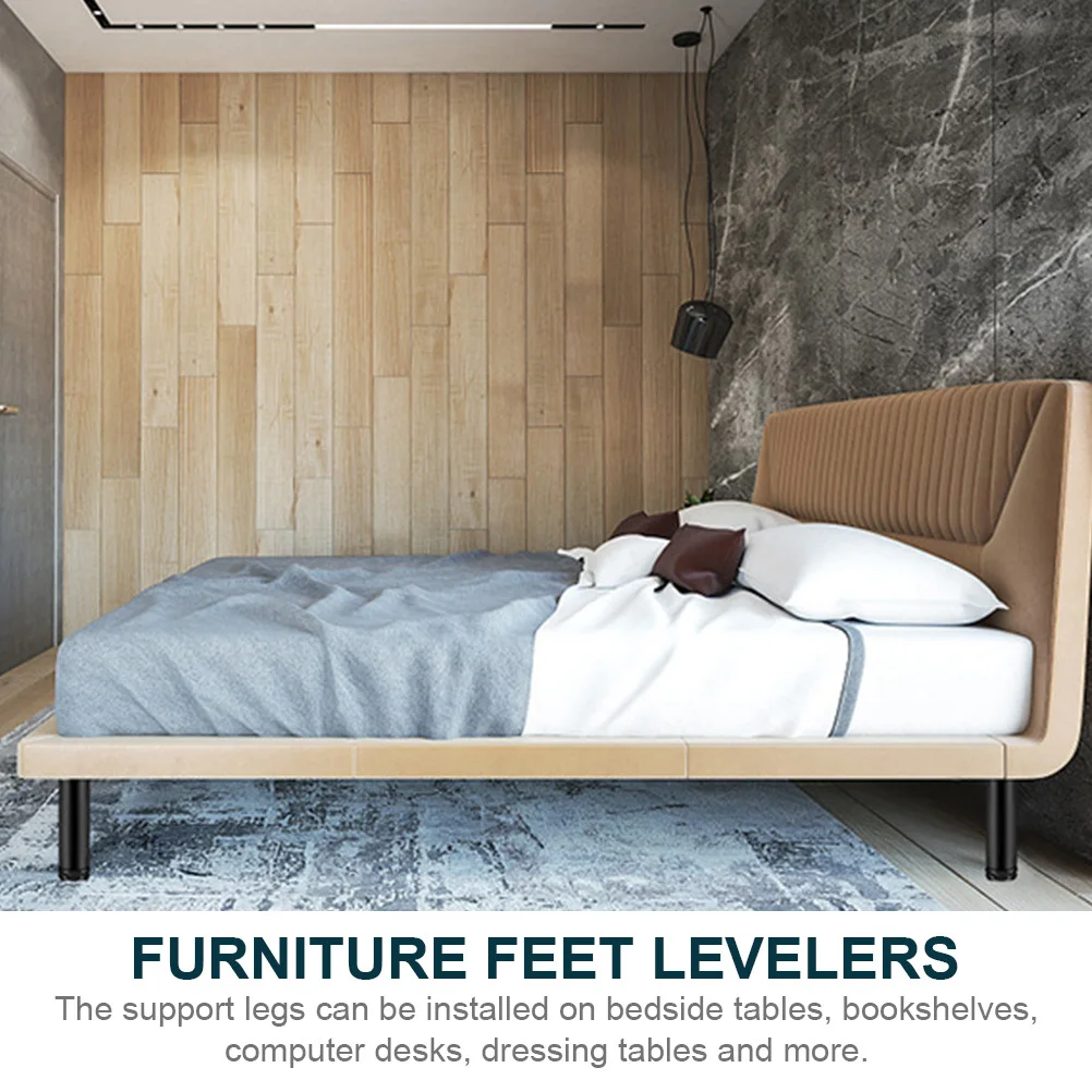 

4Pcs Stainless Steel Furniture Cabinet Legs Adjustable Heightening Feet Anti-Slip Support for Tables Desks Table Cabinet Leg