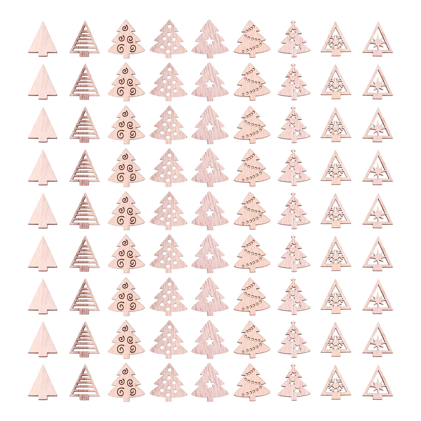

Laser Small Ornaments Christmas Tree Novel Wooden Chips DIY Accessories Exquisite Decorations