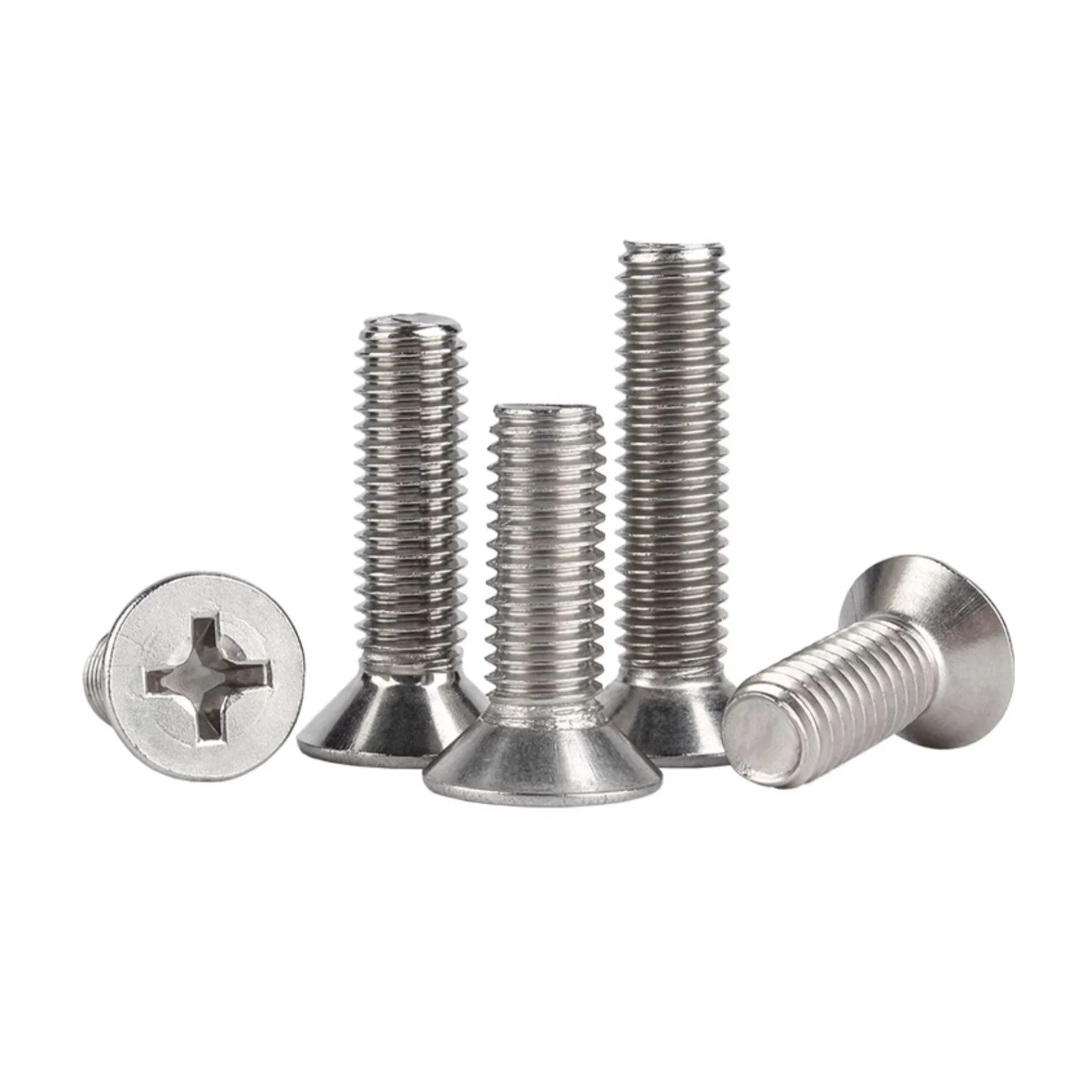 50pcs UNF 00#-90 0#-80 Length 2 to 12 US Fine Thread 304 A2-70 Stainless Steel Cross Recess Phillips Flat Countersunk Head Screw