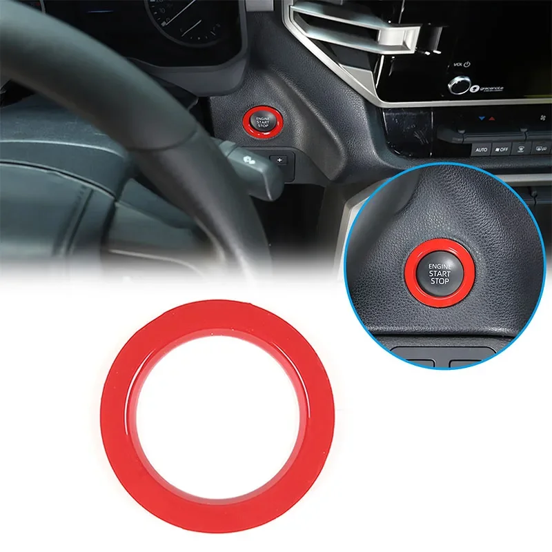 

For Toyota Tundra/Sequoia 2022+ ABS Red car styling One-touch Ignition Start Decorative Circle Sticker Car Interior Accessories