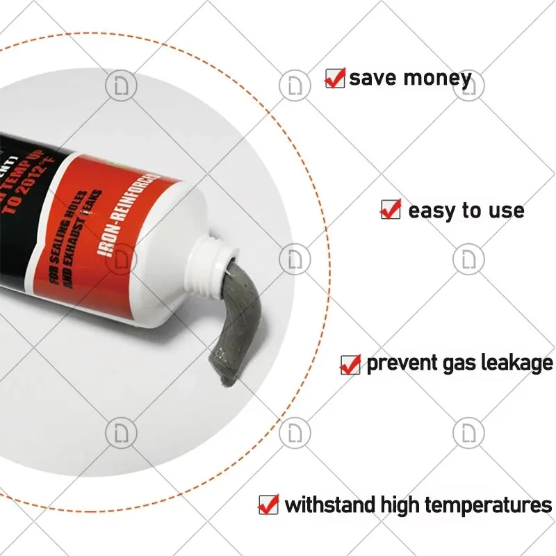 High Temperature Sealant Car Exhaust Pipe Tail Pipe Muffler Auto Repair Tool Paste Glue Car Metal Paste 75g