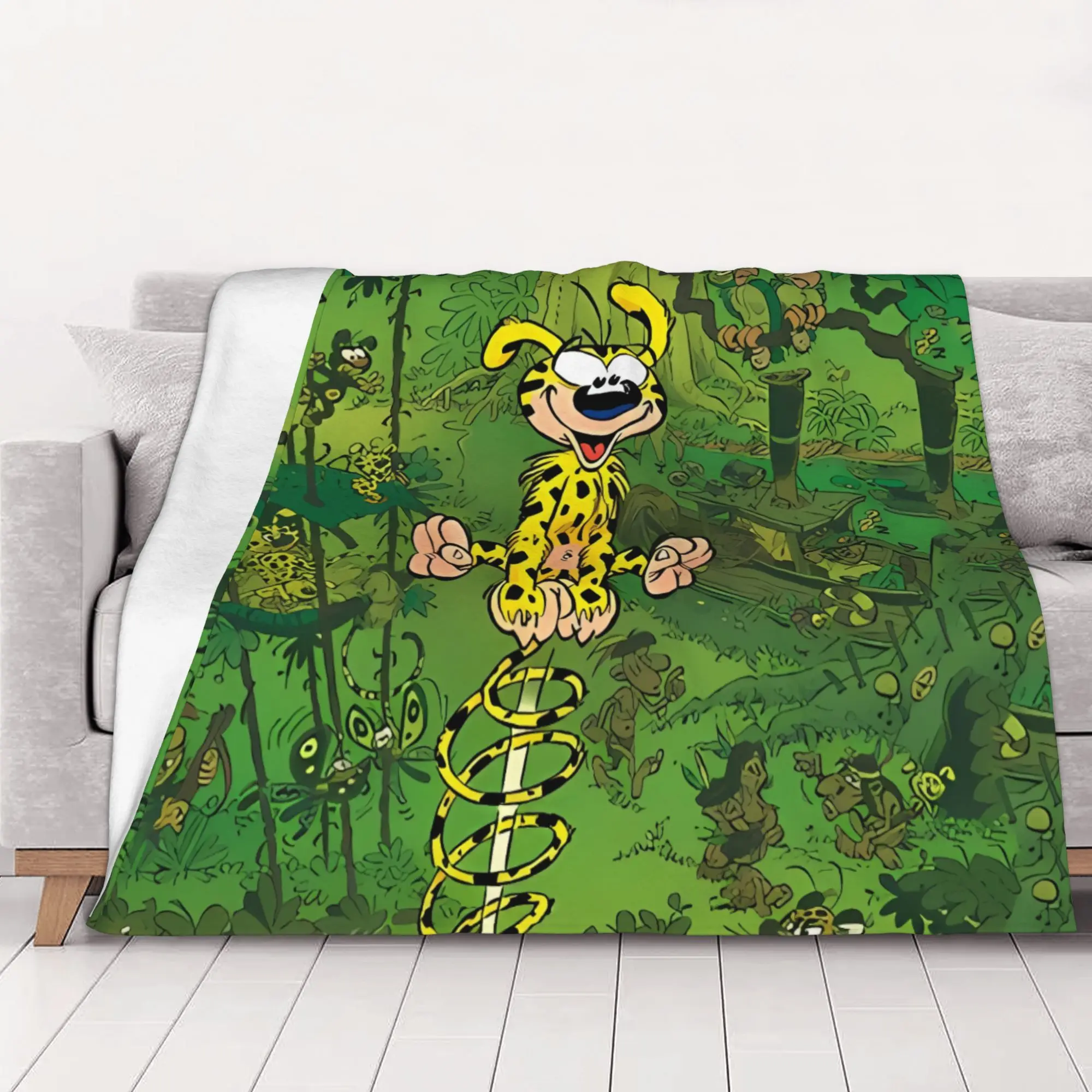 1PC home Cute Room Decor Marsupilami Spring Original Blanket Throw Blanket Marsupilami Novelty Warm Blanket All Season
