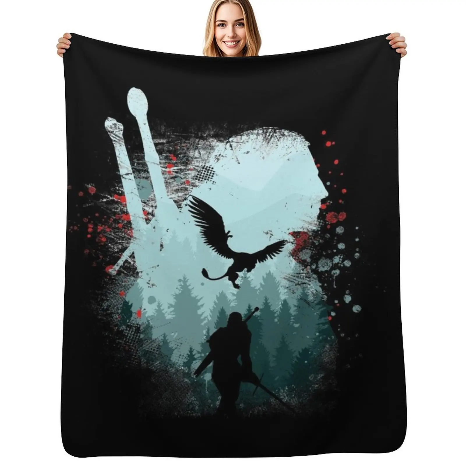 Silent Hunter Throw Blanket Spring Fall Cozy Throw Blanket for Couch