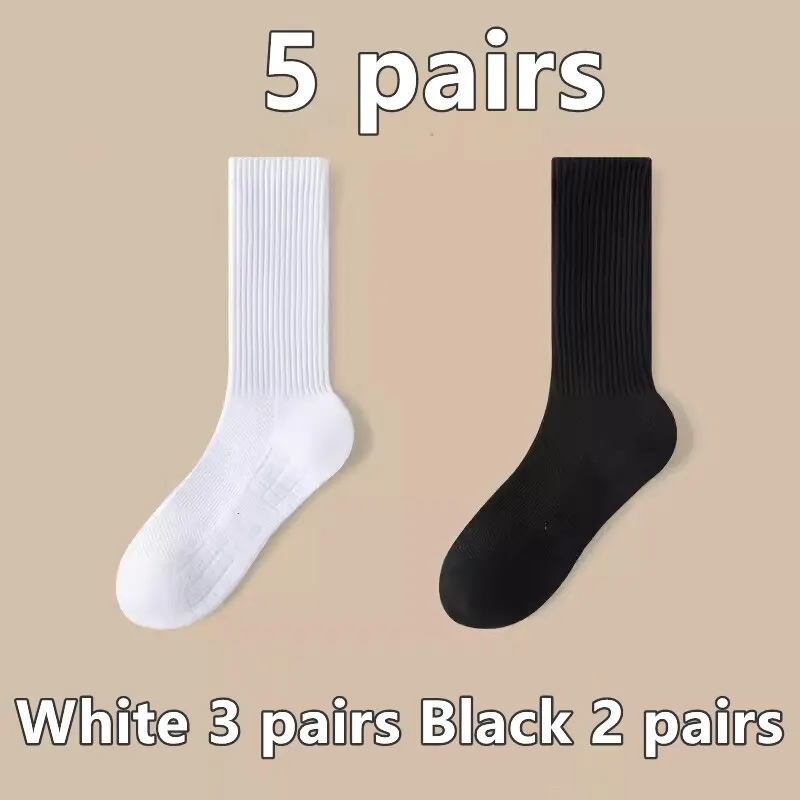 5 Pairs Thick-Soled Moisture Wicking Sports Socks with Cushioned Bottoms Perfect for Running and Professional Sports