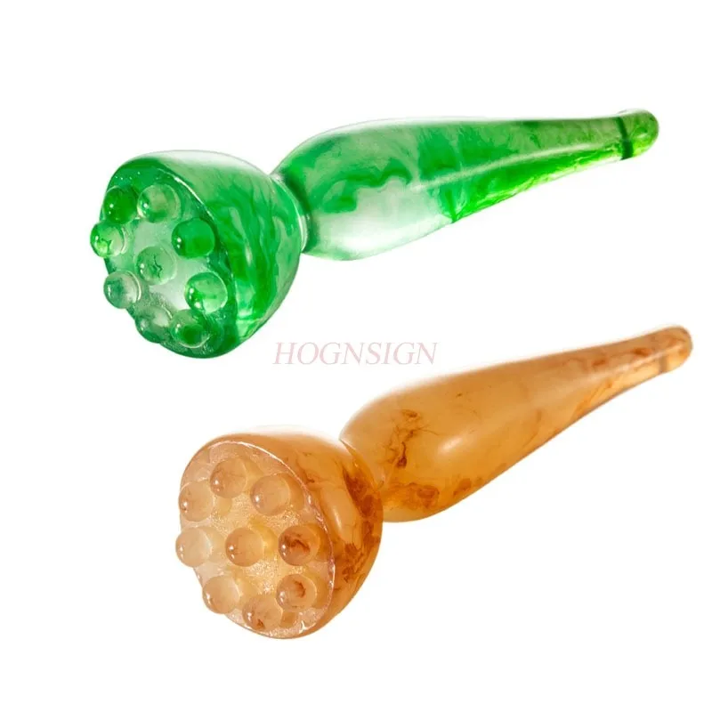 Beeswax Facial Massage Stick Meridian Brush Rib Stick Beauty Acupuncture Stick Lotus Pod-shaped Facial Massage Tool Guasha Spa