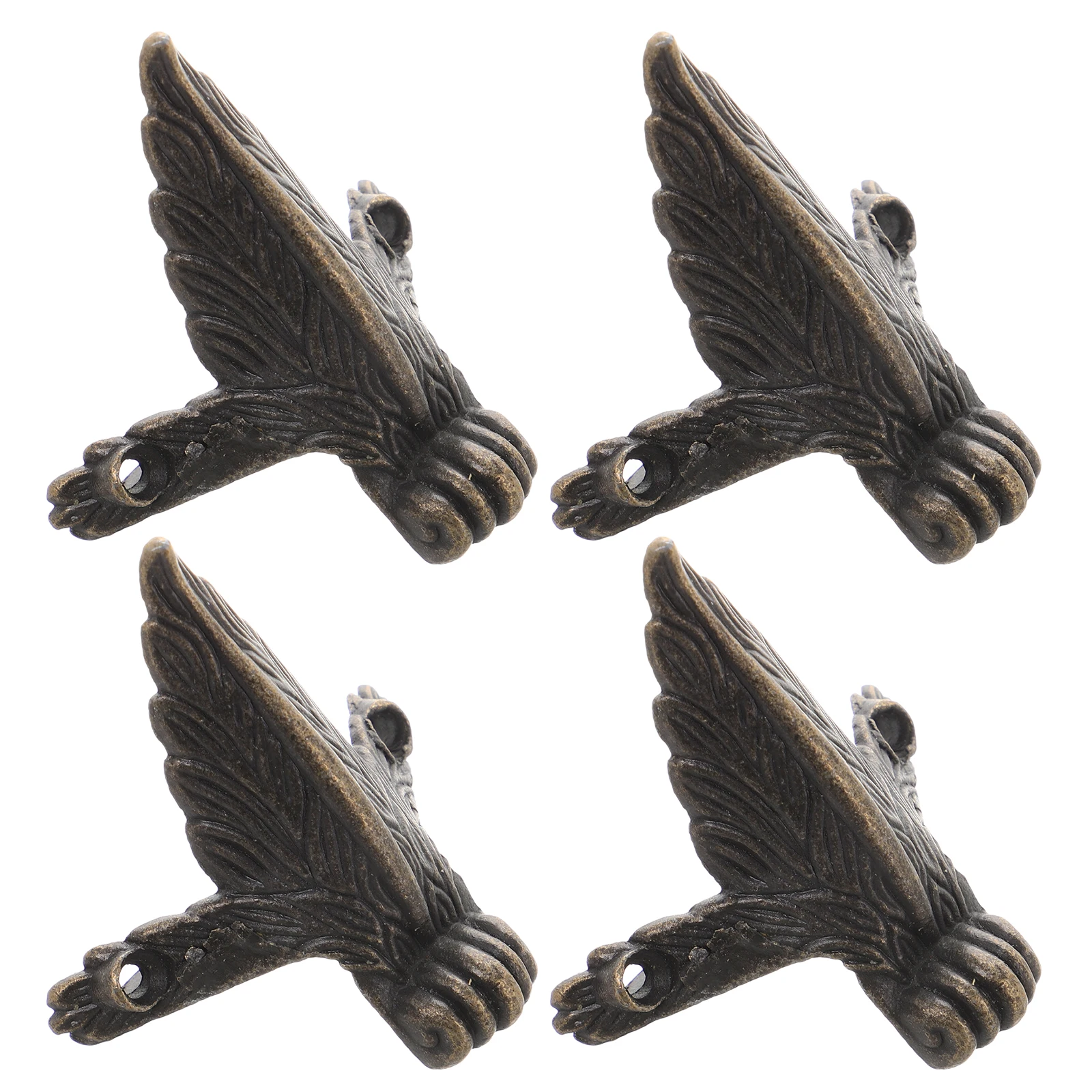 

4 Sets Decorative Cabinet Legs for Wood Boxes Furniture Feet Accessories Dark Brown Zinc Alloy Vintage Stable Support