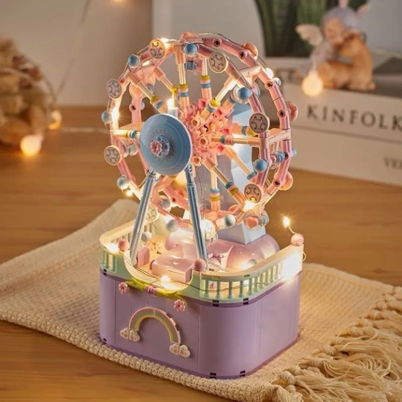 

Набор для сборки музыкальной шкатулки своими руками: Вращающееся колесо обозрения, креативный конструктор, развивающая головоломка, подарок для девочек