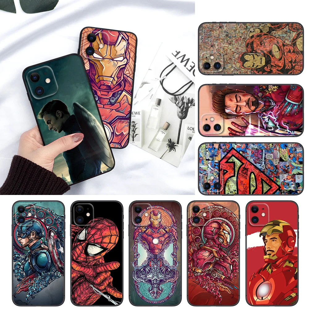 S-Super Hero Iron M-Man Soft Case for Redmi Note 11 11S 10 10T 10 Pro Max 10S 9T 9 9S 8 8T 7 Xiaomi Mi 11 11I 12 12X