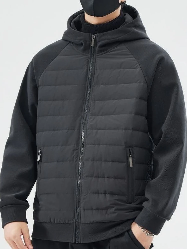 

Unisex Oversized Hooded Cotton Jacket with Patchwork Design Casual Loose Fit Streetwear Outerwear for Fall Winter Original Style