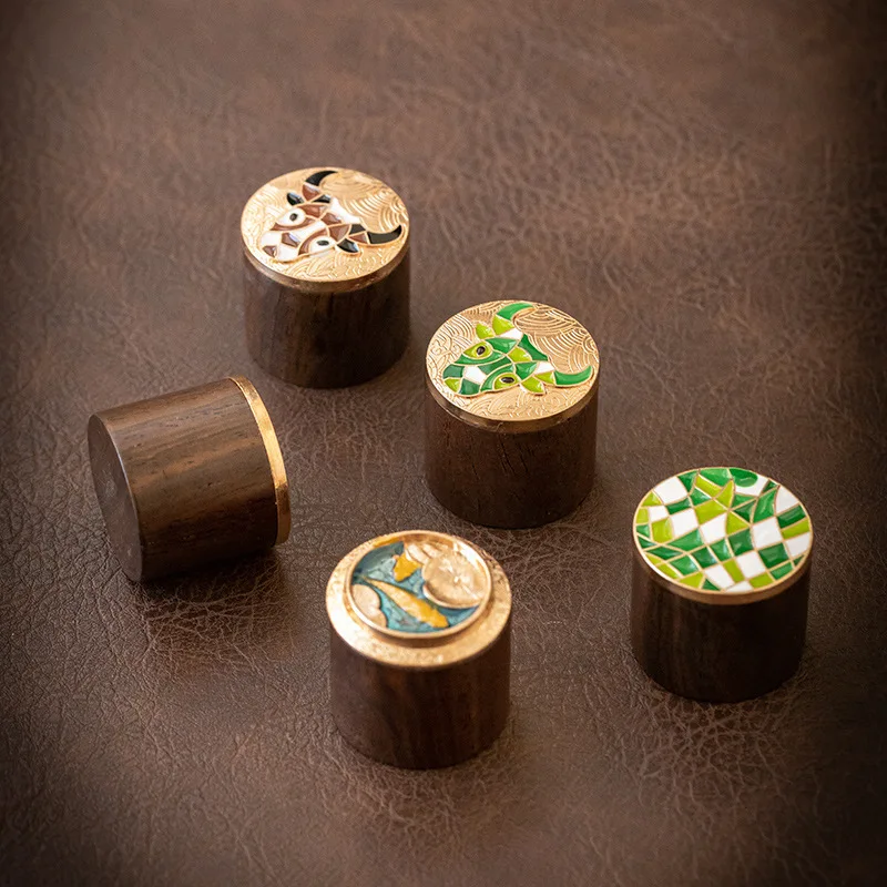 

Ebony cloisonné cover iron pot purple clay pot lid shelves cover bowl teapot solid wood cover tea leak support accessories