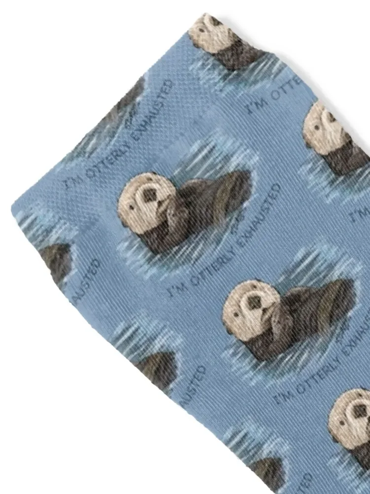 Homens e mulheres Eu sou Ottly Exhausted Socks, Sea Otter Sketch, Happy Winter Gifts