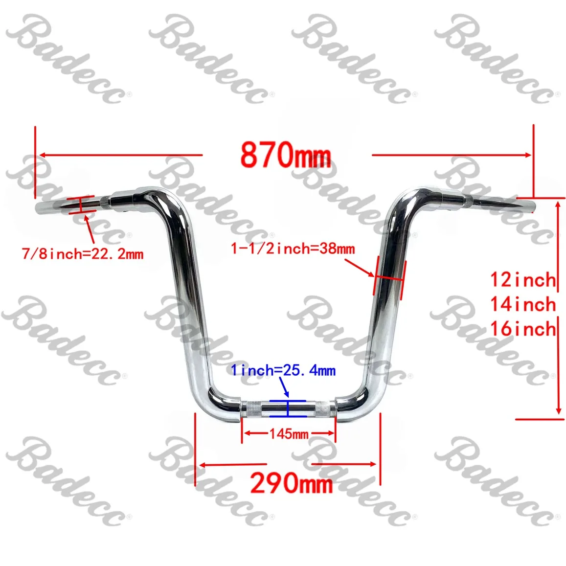 Motorcycle 1-1/2 inch 38mm ape handlebars to 1 inch bar For BMW R18 R 18 MOTO Accessories Steering Wheel 7/8