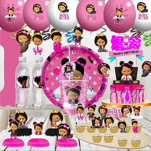 Disney-partinin dekorasyonu, doğum günü kızı, siyah, gözlük, kağıt, tek kullanımlık tabaklar, sıcak hava balonu, bayrak ve bebek duşu için kaynaklar Kupa patronunun 6 büyük satışı) - no. 6