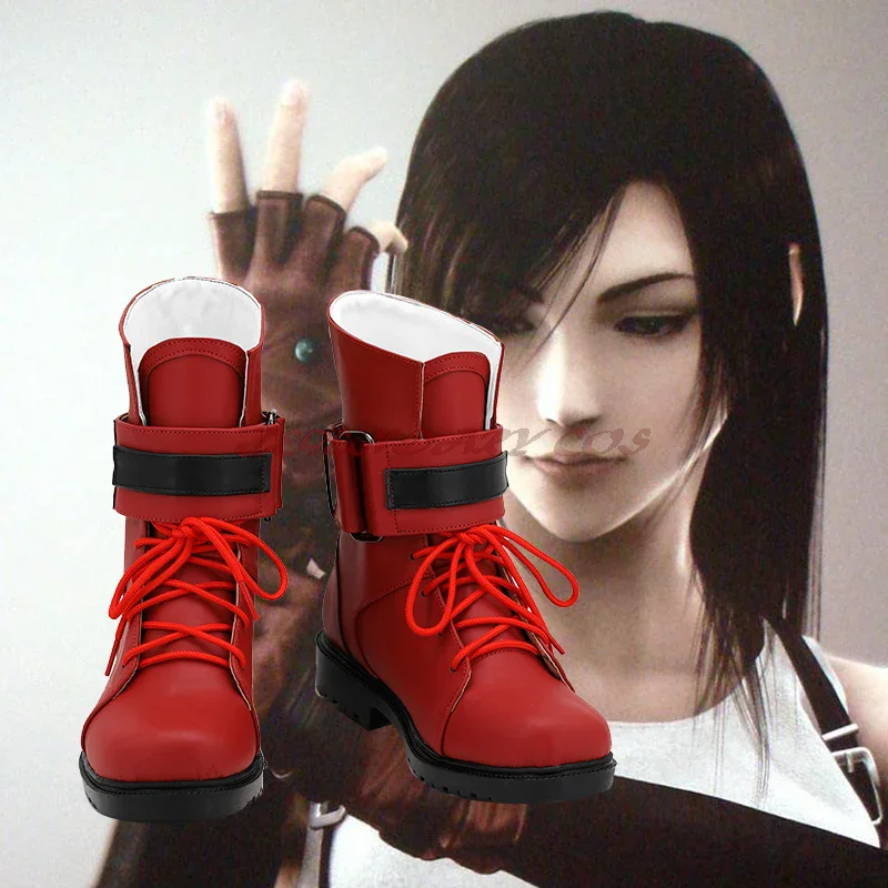 

Game Final Fantasy VII Tifa Lockhart Cosplay Boots PU Shoes Halloween Cosplay Prop Custom Made