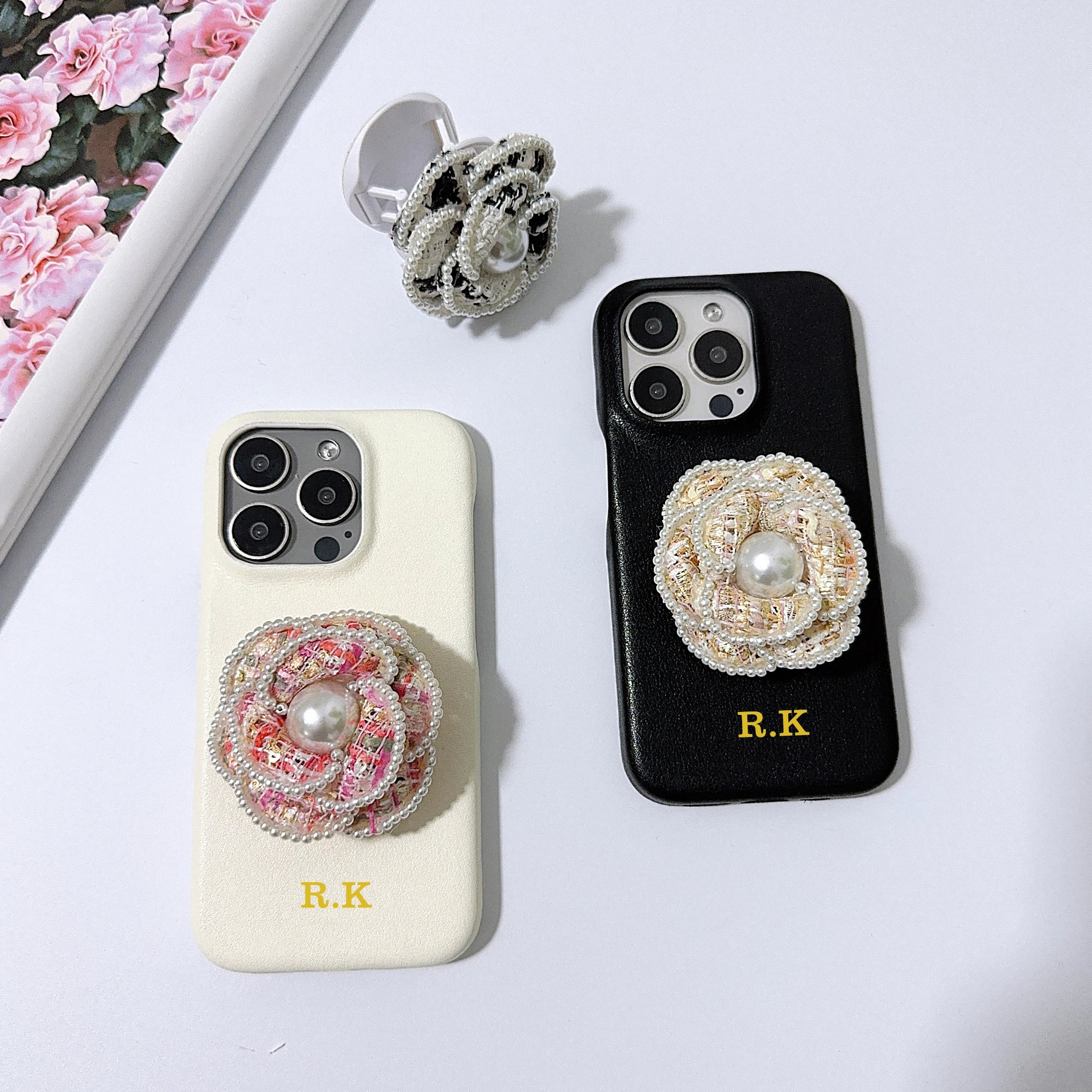 

Customized name flower Folding bracket leather hard Case for iPhone16 15 14 Phone Cover 13 12 11 Pro MAX Shockproof Back Funda