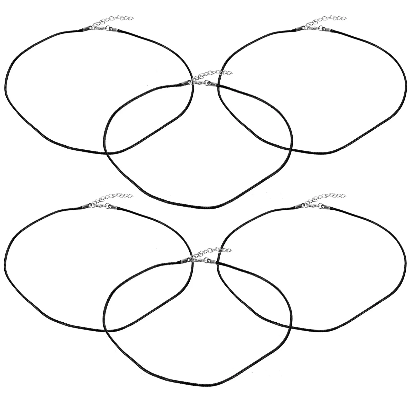 20pcs Black Braided Stainless Steel Necklace Chains for DIY Jewelry Making – Wear-Resistant Imitation Wax Cord
