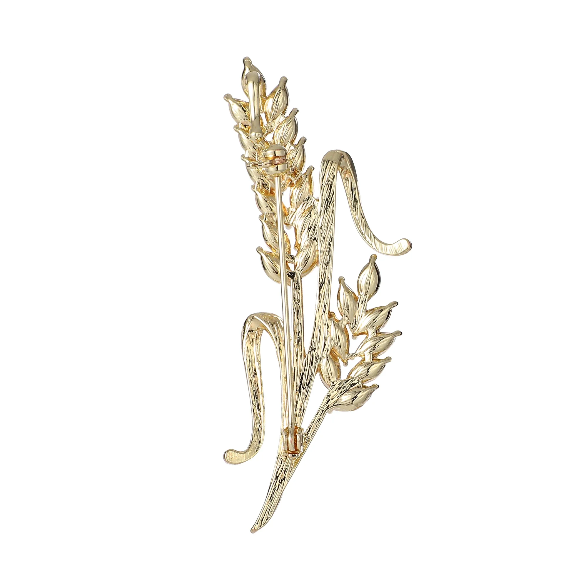 Dmari Luxury Wheat Brooch Sparkling Ukraine Brooch Wholesale Rhinestone Ear Of Wheat Lapel Pin Fashion Jewelry Accessories