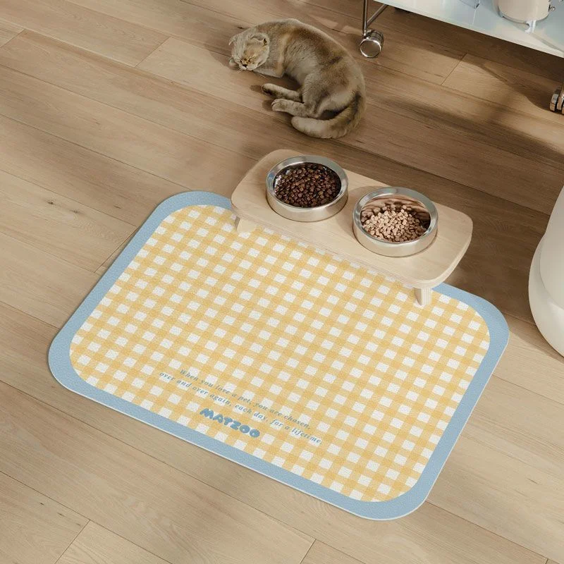 VIKAMA Cute Pet Feeding Mat Waterproof, Anti slip, Splash proof Pet Food Bowl Mat Easy to Clean Home Decoration