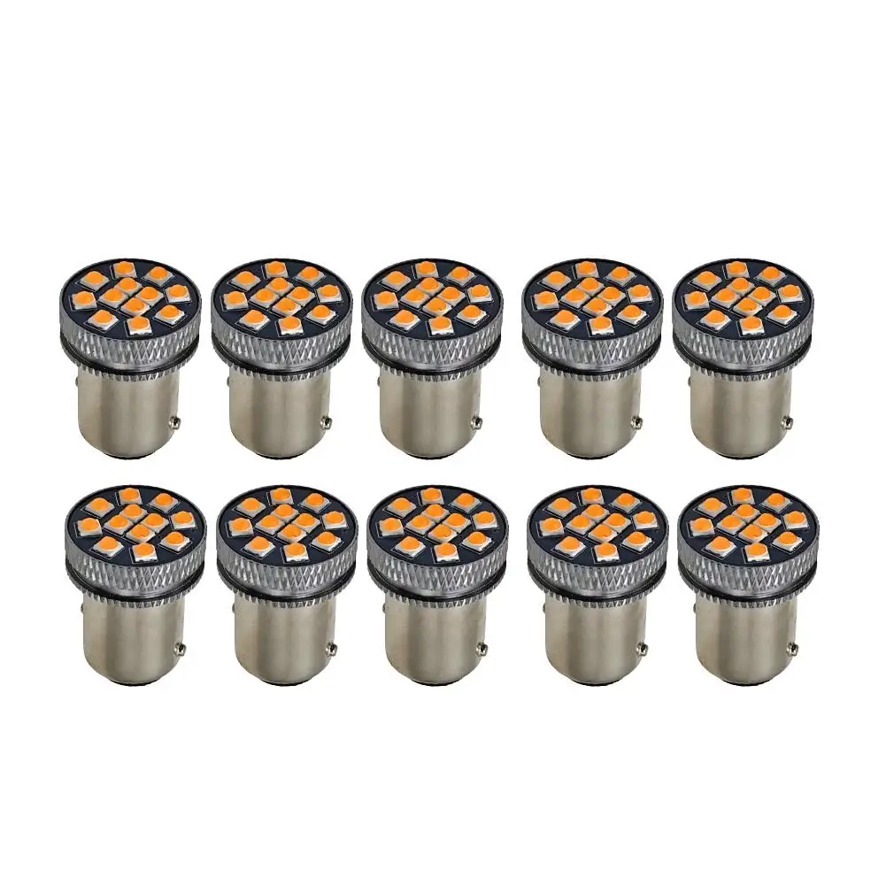 

24V Orange LED P21W BAY15D 1156 1157 7440 3157 T20 Universal Car Truck DRL Turn Signal Parking Light Bulbs 6000K