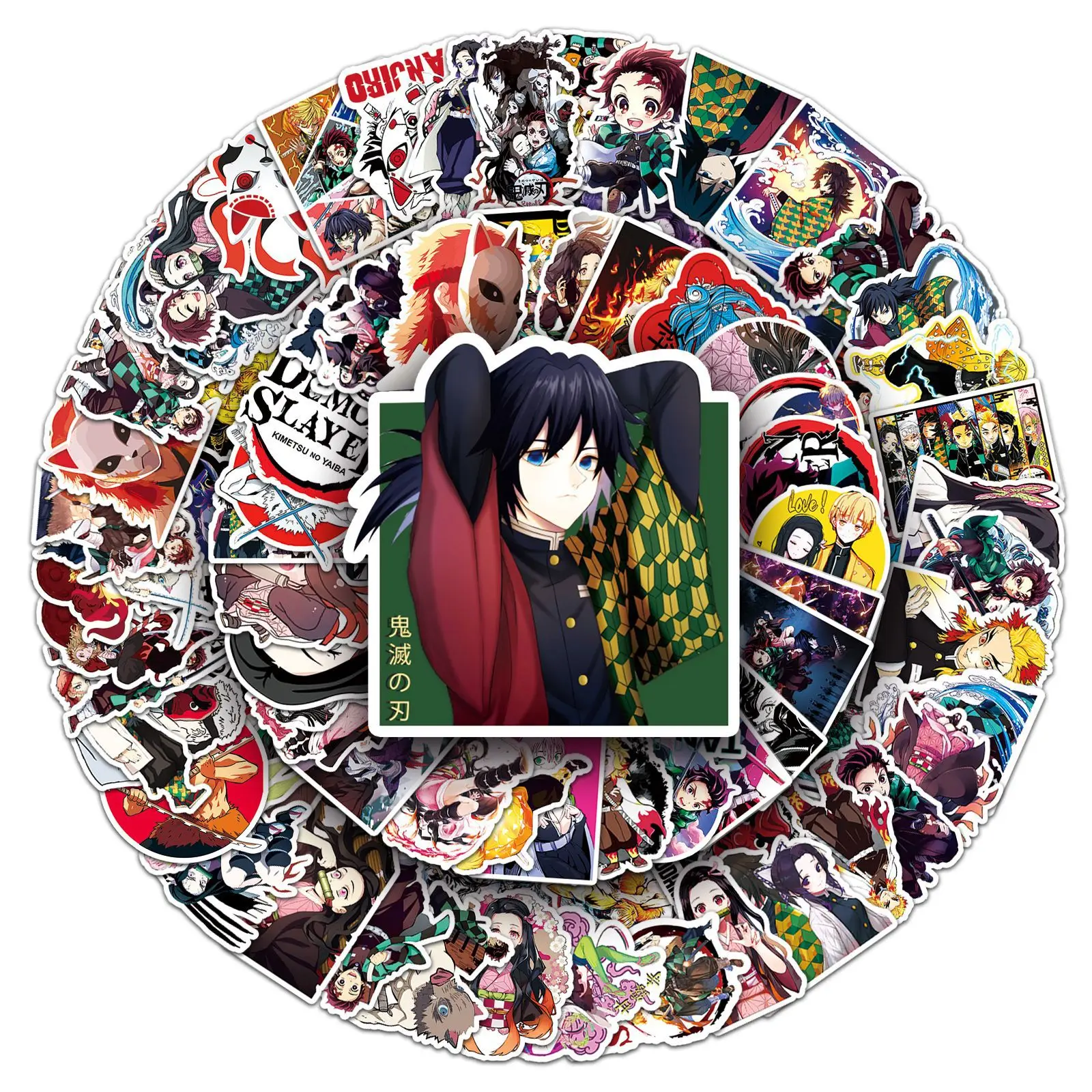 

10/50/100PCS Hot Anime Demon Slayer Cartoon Graffiti Stickers For Luggage Phone Case Laptop Notebook Decals Classic Kids Gift