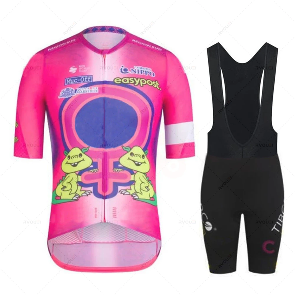 2023 Nippo World Tour Team Pink Cycling Jersey Set Men Bicycle Maillot Summer Breathable MTB Cyclo Cross Clothing Ropa Ciclismo