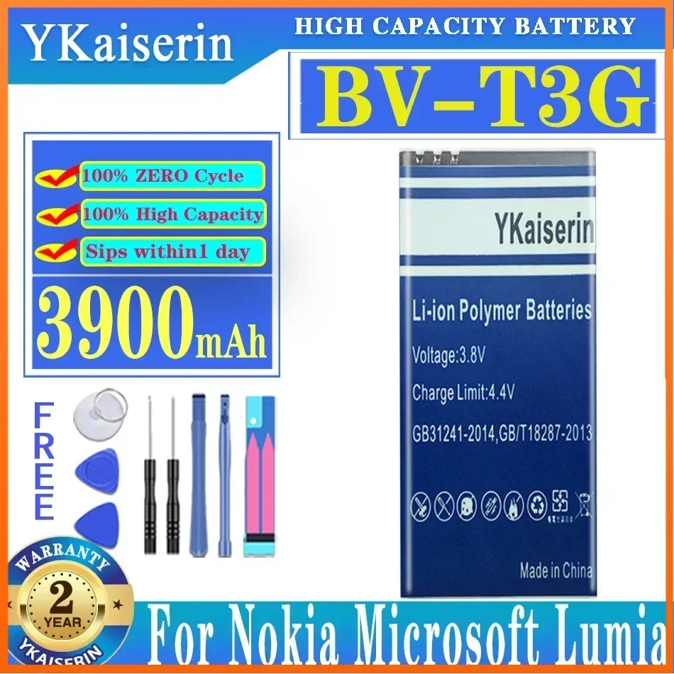 YKaiserin BV-T3G 3900mAh Battery for Nokia Microsoft Lumia 650 RM-1154 BVT3G BV T3G Batteries Warranty 2 Years + Track NO