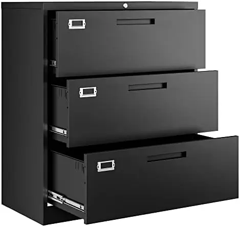 Lateral 3 Drawer File Cabinets with Lock, Metal Filing Storage Vertical Cabinets,Home Office Furniture for Organization