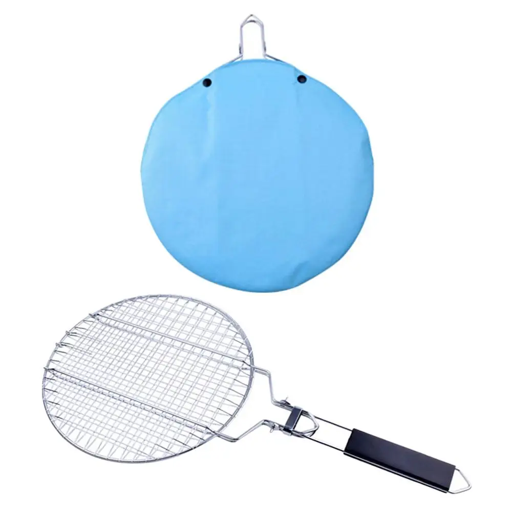 

Stainless Steel BBQ Mesh Clip Lightweight Portable Outdoor Barbecue Net Rack Fish Clips Clamps Storage Bag Kitchen Tools