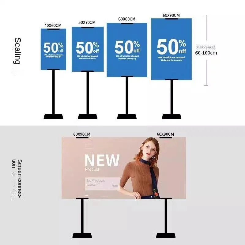 Ins Style Kt Board Bracket Advertising Billboard Vertical Type Stand Market Floor Type Telescopic Poster Display Rack