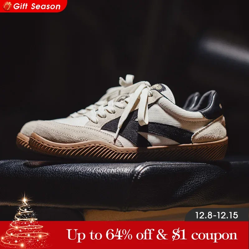 Maden 2023 Spring New Retro Casual Shoes for Men White Low Top Sports Tennis Shoes Outdoor Lace-Up Footwear Designer Sneakers