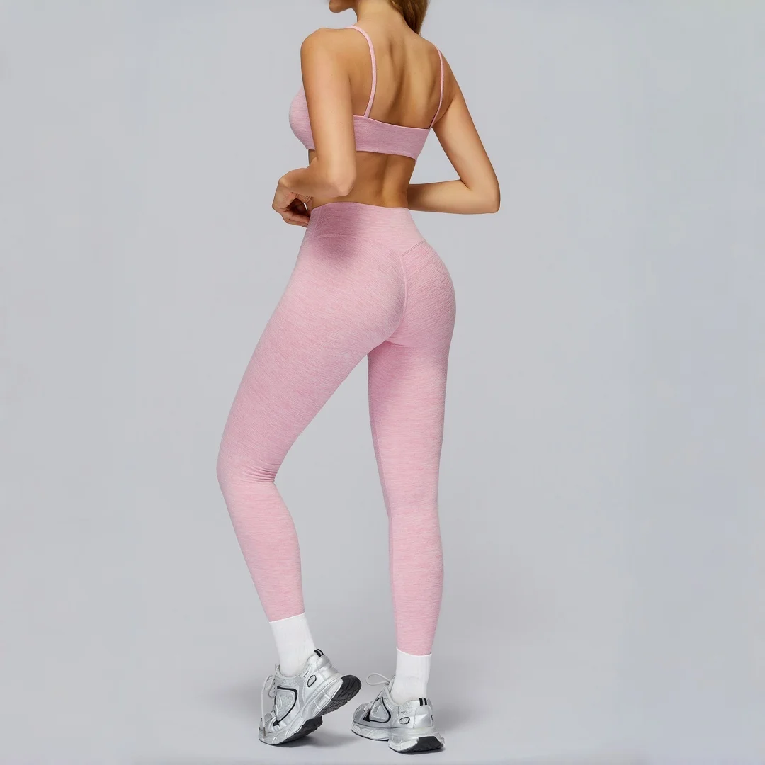 

High Waist Peach Hip Brushed Yoga Suits Tight Sports Bra Pants Set Women's Jacket Dance Running Workout Clothes Gym Tracksuit