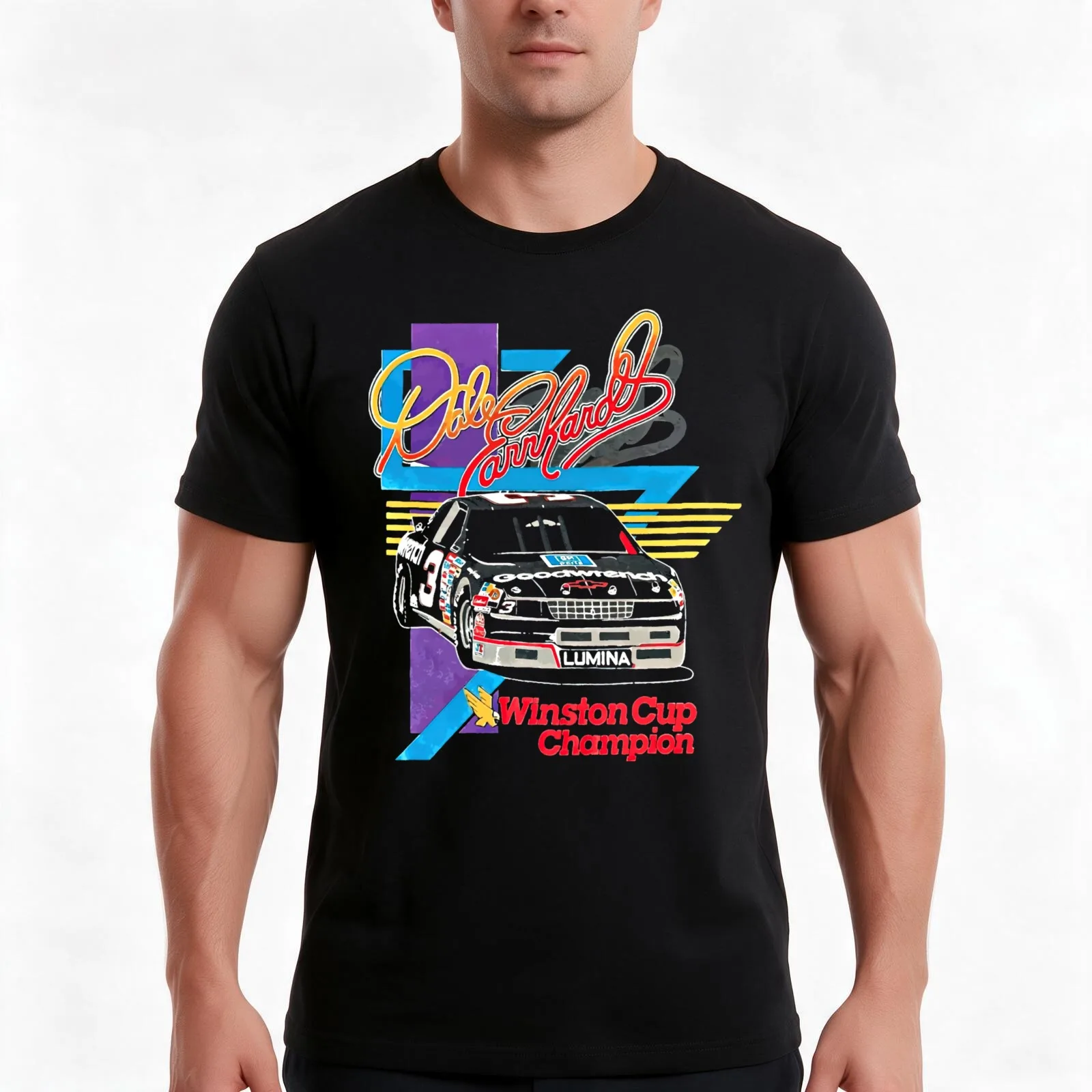 Dale Earnhardt vintage T-Shirt, Summer Casual Cotton Tee, Oversized Streetwear Tops, Vintage Graphic Print, Unisex Men Women